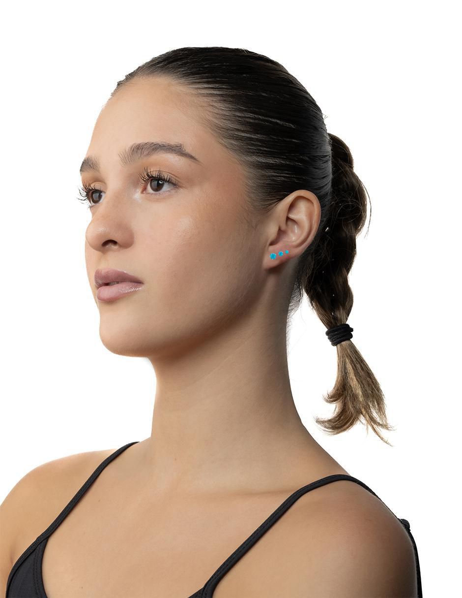 Set de aretes Mancini de oro 10 k con zirconia azul