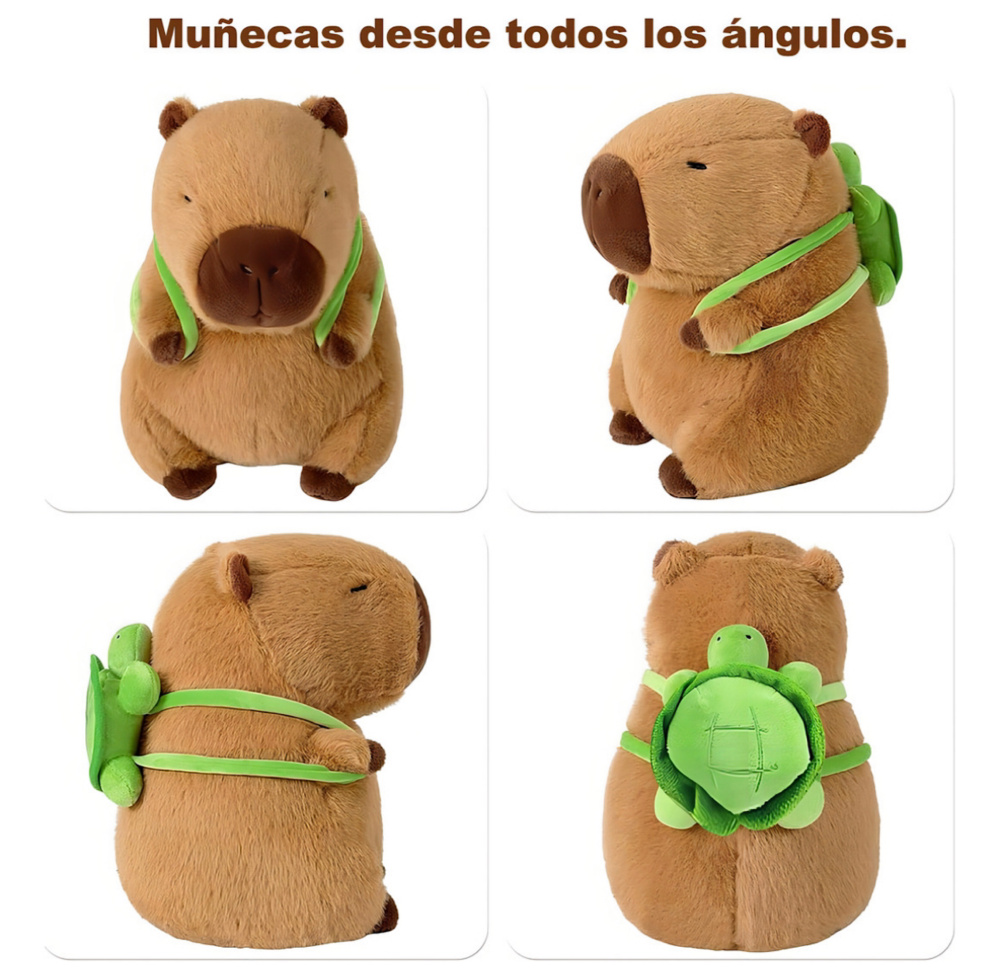Juguetes de peluche de Capibara y Mochila pequeña con forma de Tortuga.