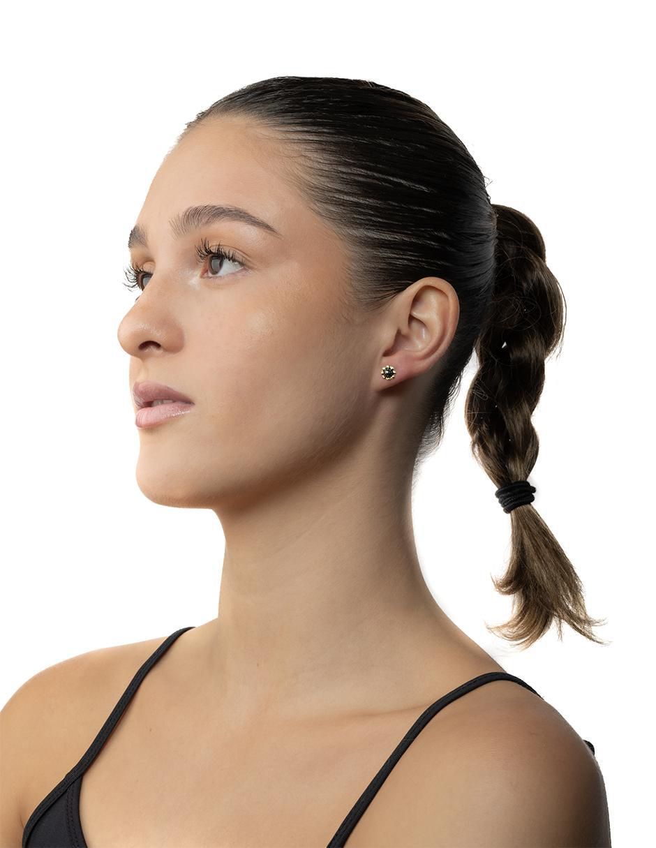 Broqueles de Flor de Ónix en oro de 10k