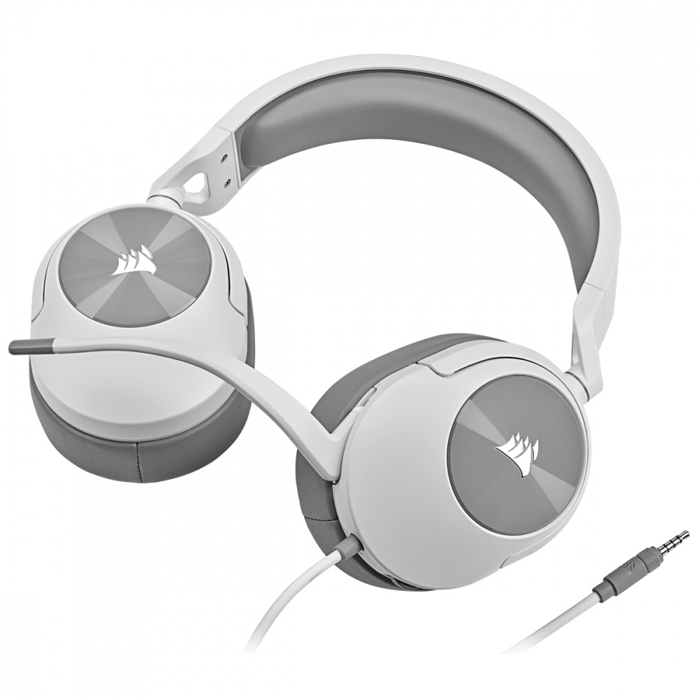 Corsair Audífonos Gamer HS55 SURROUND 7.1, Alámbrico, 1.8 Metros, 3.5mm/USB, Blanco. 