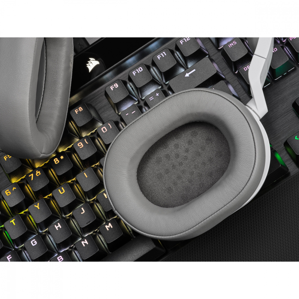 Corsair Audífonos Gamer HS55 SURROUND 7.1, Alámbrico, 1.8 Metros, 3.5mm/USB, Blanco. 