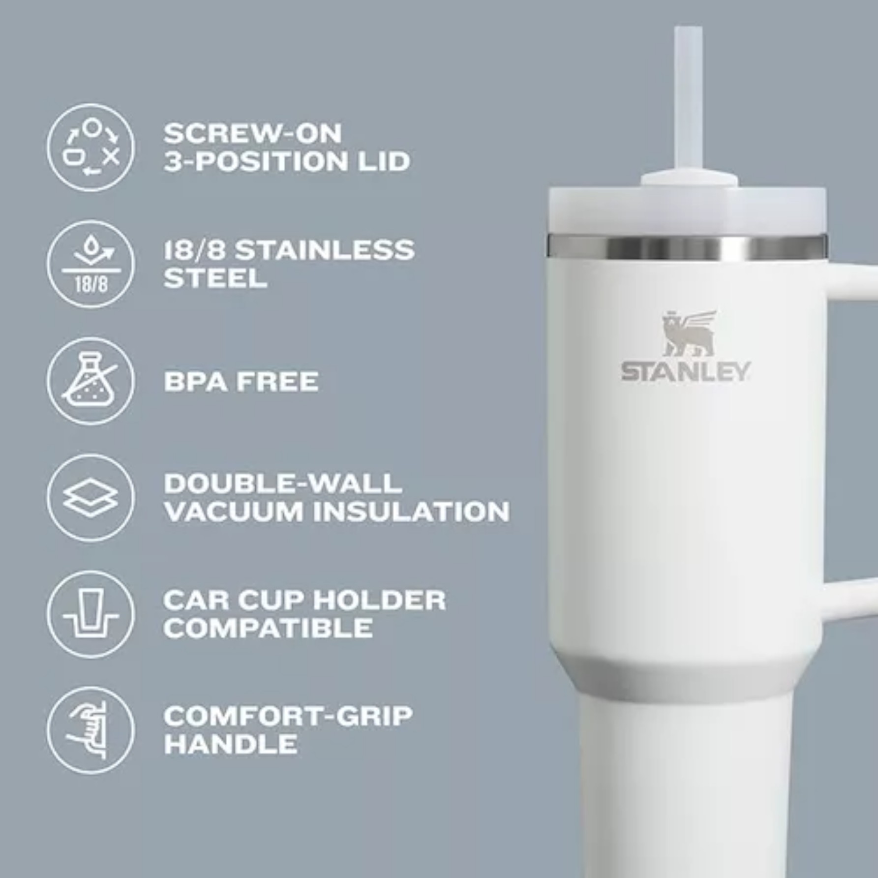 Stanley Termo Quencher H2.o Flowstate Vaso De 887 Ml, 30 Oz Color Frost