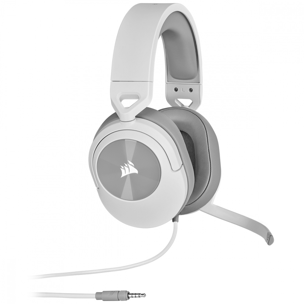 Corsair Audífonos Gamer HS55 SURROUND 7.1, Alámbrico, 1.8 Metros, 3.5mm/USB, Blanco. 