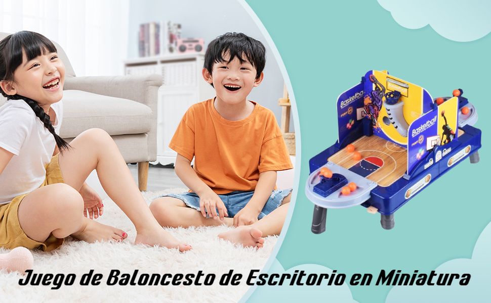 Juego de Baloncesto de Escritorio en Miniatura, Juego de aro de Baloncesto, Divertidos Juegos Deportivos interactivos, Juego de Mesa de 2 Jugadores 781014
