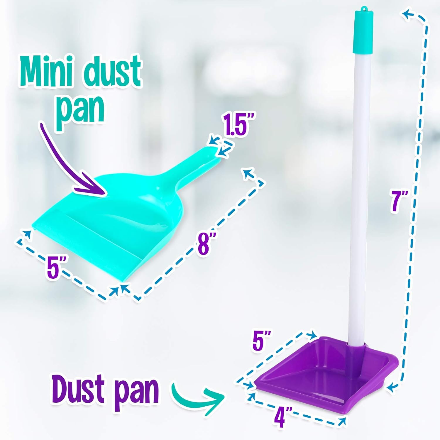 Juego de limpieza para niños pequeños, kit de suministros de limpieza para niños y niñas, completo con escoba, trapeador, bandeja para polvo, botella de spray y más 789989