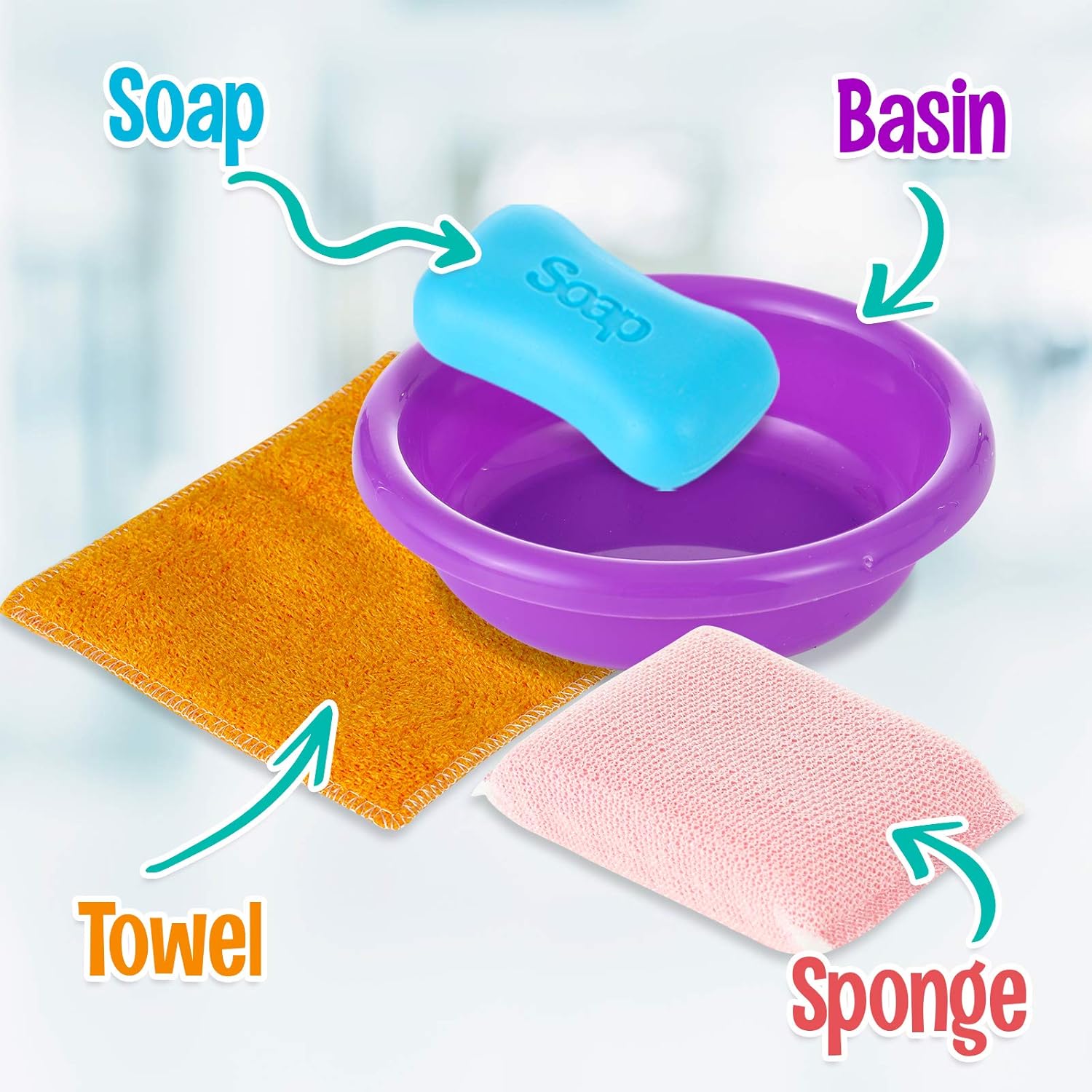 Juego de limpieza para niños pequeños, kit de suministros de limpieza para niños y niñas, completo con escoba, trapeador, bandeja para polvo, botella de spray y más 789989