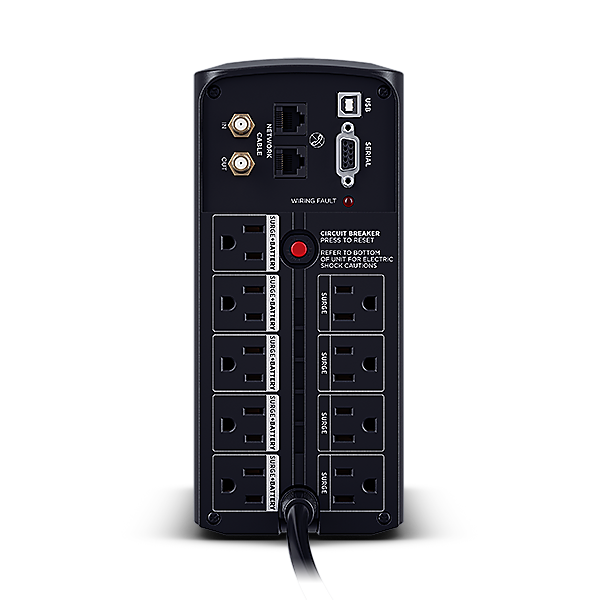 UPS CyberPower CP1000AVRLCDa - 1000VA/600W - 9 Contactos - Línea interactiva - LCD – AVR. 