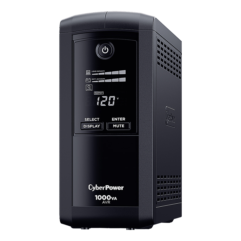 UPS CyberPower CP1000AVRLCDa - 1000VA/600W - 9 Contactos - Línea interactiva - LCD – AVR. 