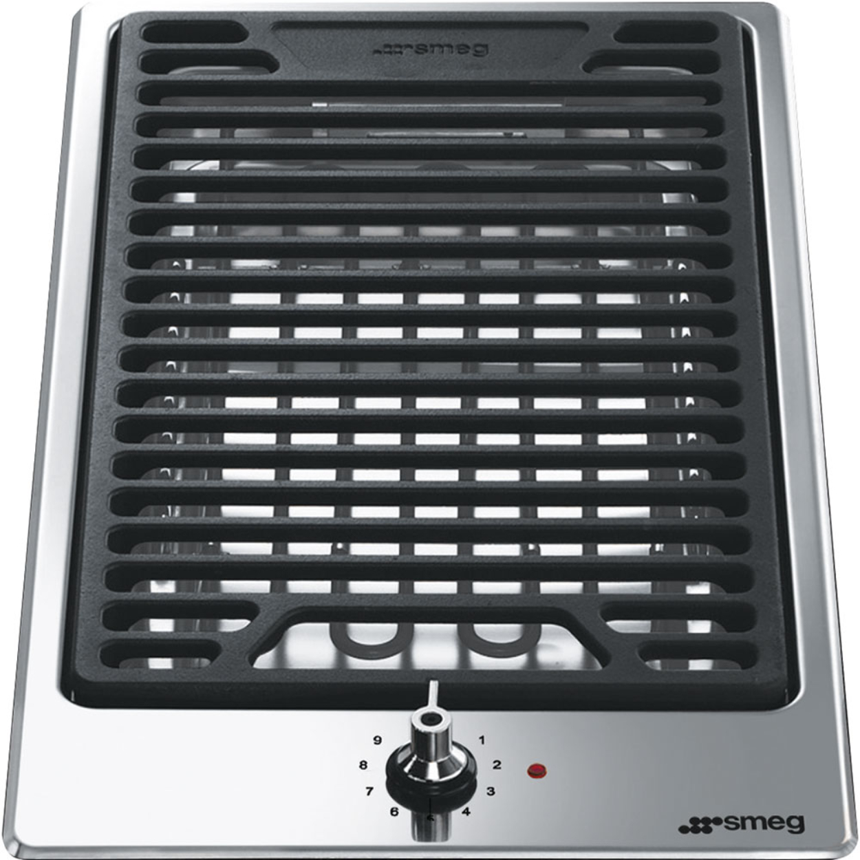 Parrilla Eléctrica Empotre Smeg PGF30B de 30 cm y 2 Quemadores Acero Inox