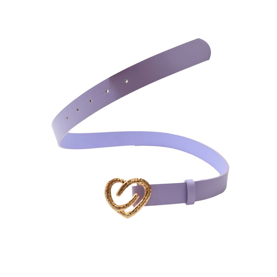 Cinturón Lila Hebilla de Corazón Para Niña 