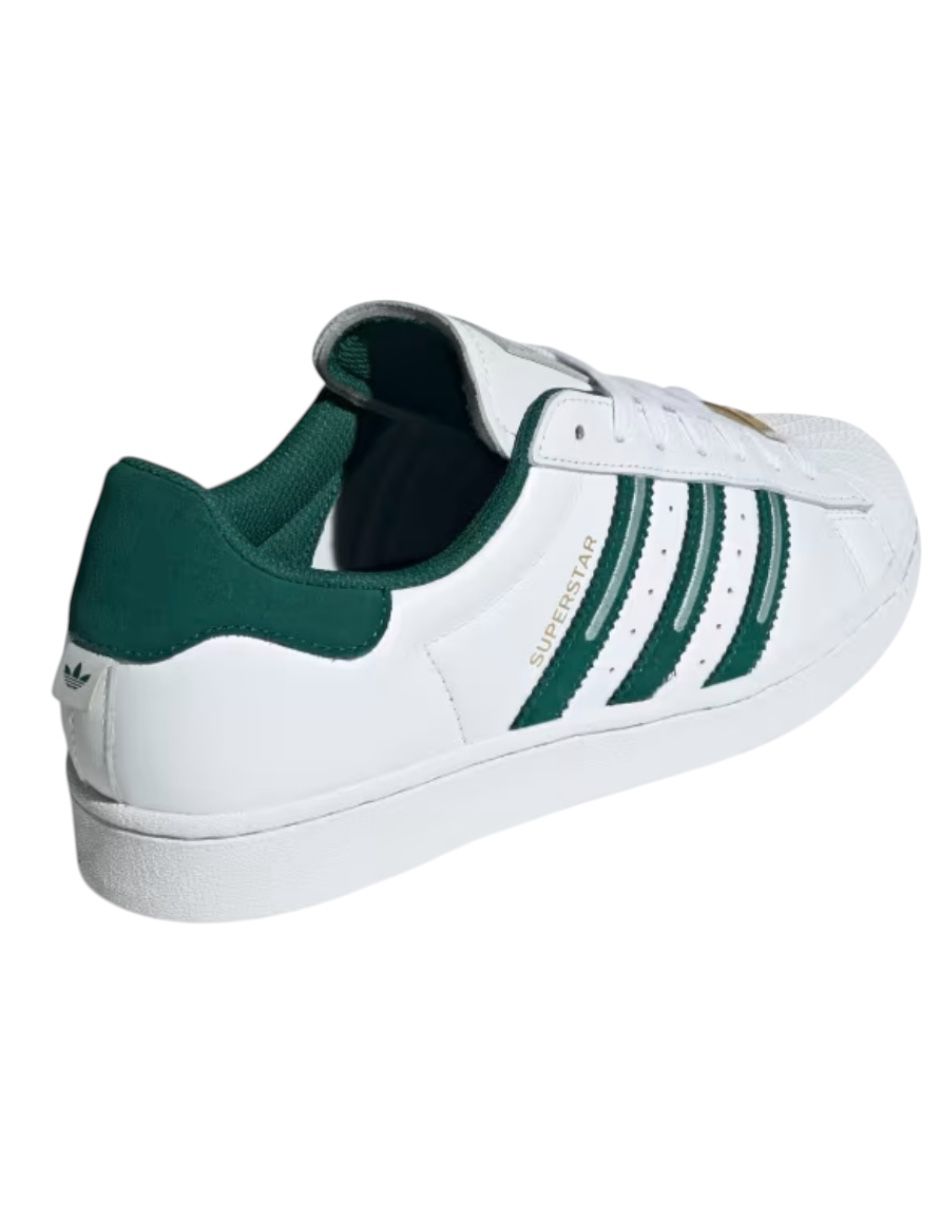 TENIS ADIDAS SUPERSTAR BLANCO CON VERDE ID1374