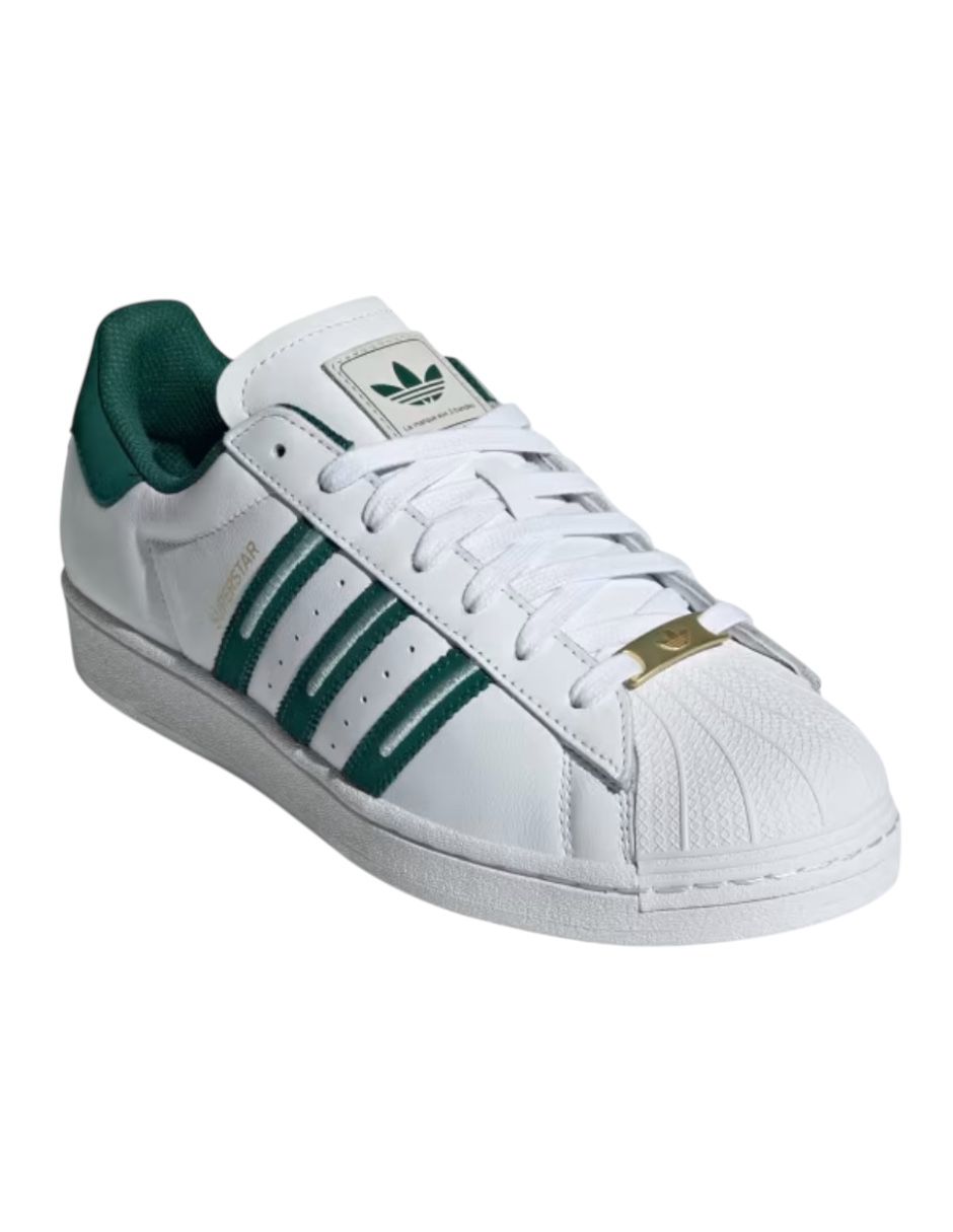 TENIS ADIDAS SUPERSTAR BLANCO CON VERDE ID1374