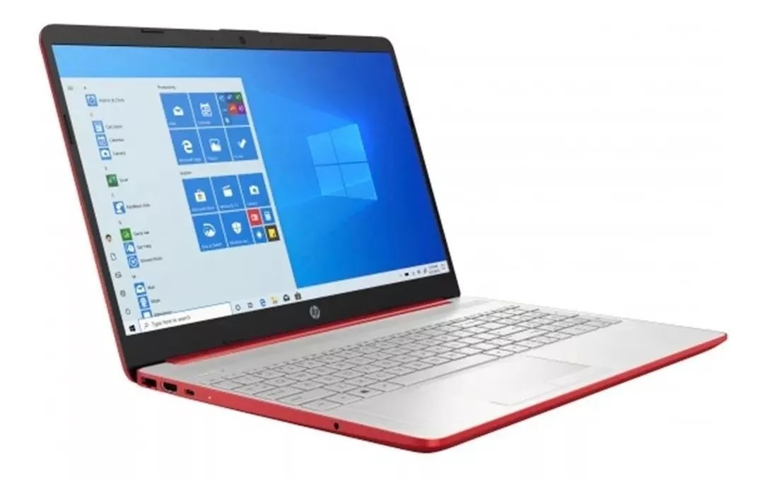 Laptop HP Pantalla 15 1/2 Pulgadas HD Led Procesador Intel Pentium Gold 6405U 4 GB RAM 128 GB SSD Windows 10 Home Scarlet Red
