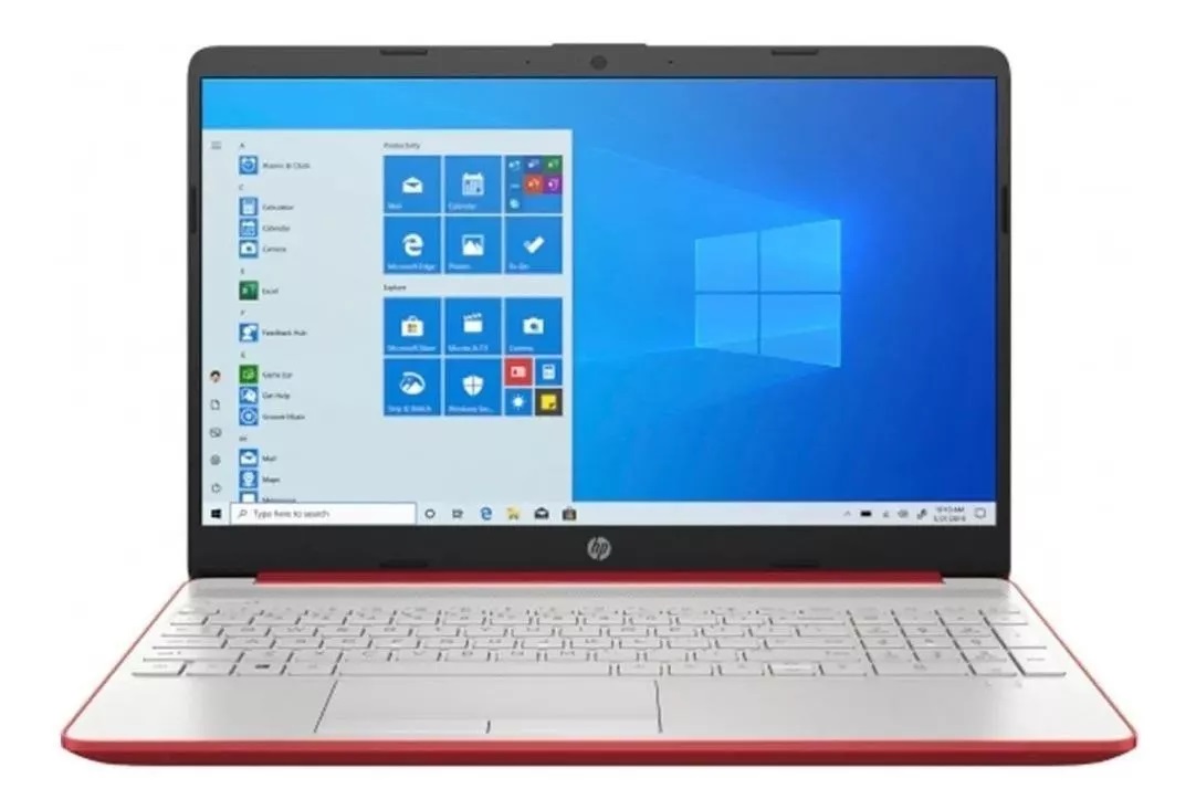 Laptop HP Pantalla 15 1/2 Pulgadas HD Led Procesador Intel Pentium Gold 6405U 4 GB RAM 128 GB SSD Windows 10 Home Scarlet Red