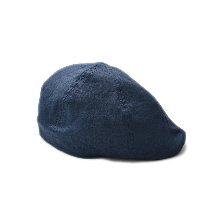Gorra Boina Azul de Lino Marino Para Caballero 