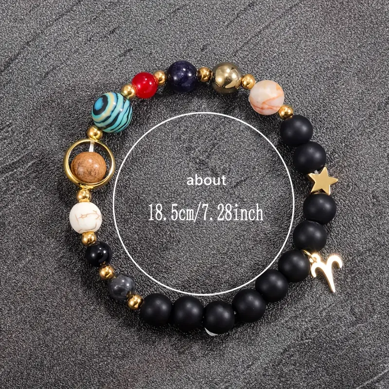 Géminis - Pulsera Zodiacal de Piedras Naturales, Amuleto Astrológico con Energía Cósmica, Accesorio Esotérico para Creatividad y Dualidad