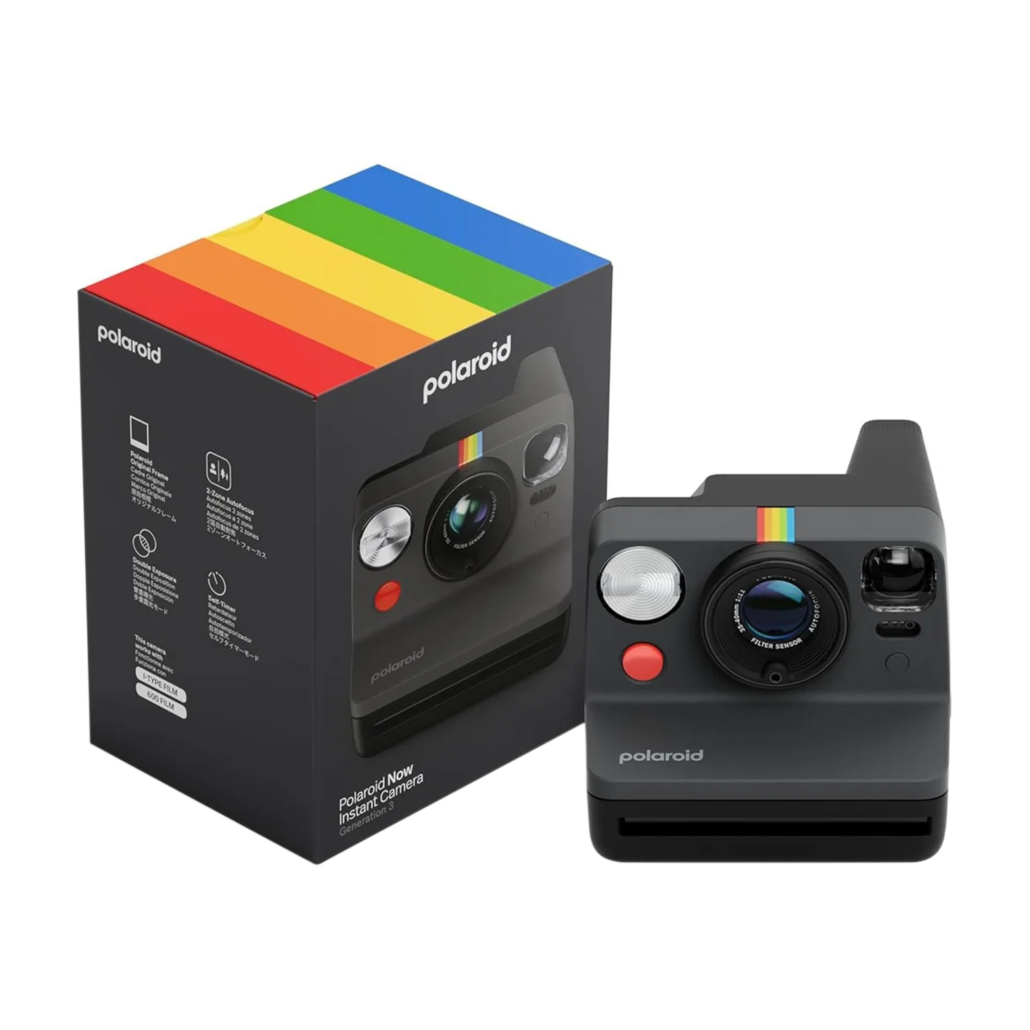 Polaroid Now Cámara Instantánea 3ra Generación Negro