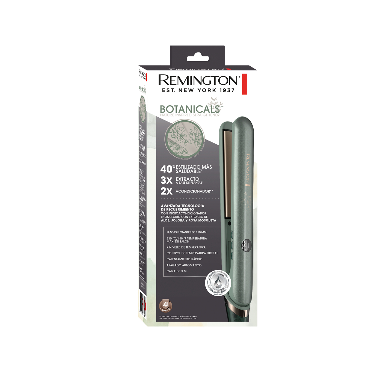 Plancha Alisadora Remington S32A-110F Botanicals de 10 Ajustes