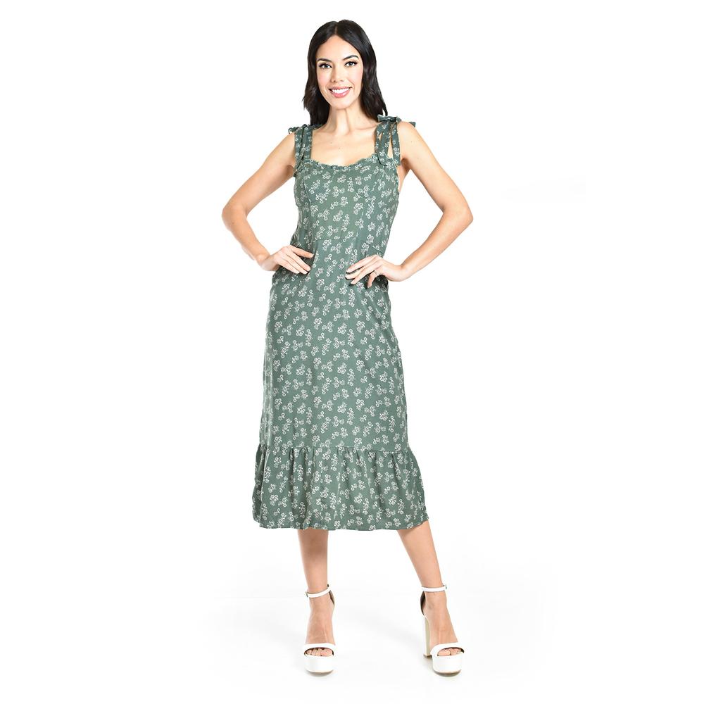 Vestido midi de tirantes Roman Fashion /Juvenil, 50010 (Verde)
