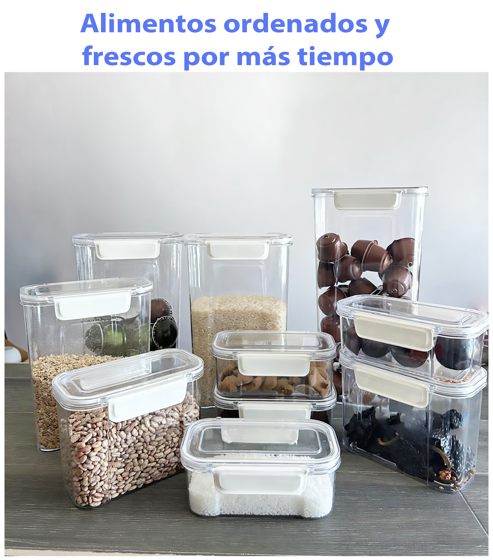 Contenedores de Alimentos con Tapa Hermética, 10 Piezas.