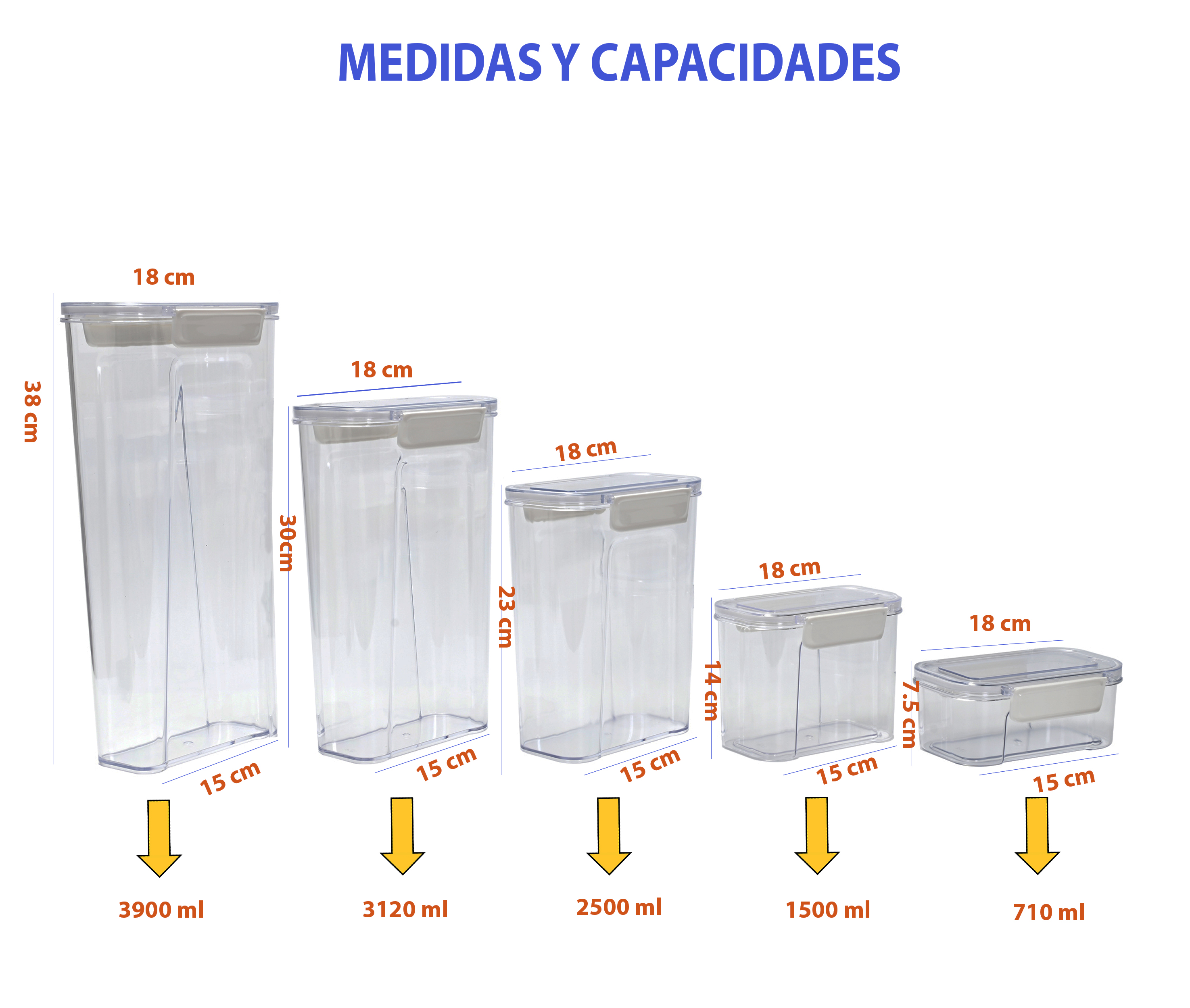 Contenedores de Alimentos con Tapa Hermética, 10 Piezas.