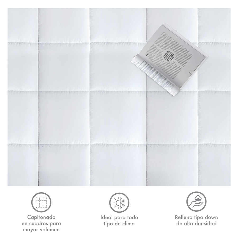 Edredón Relleno de Duvet Individual Blanco Ultra Suave  Elefantito Hogar