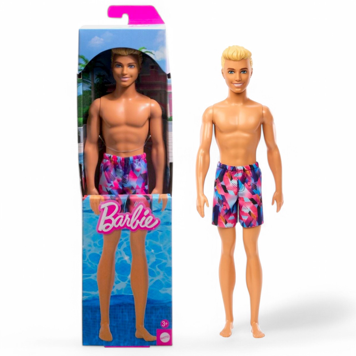 Barbie Ken De Playa Con Traje de Baño HXX52 Mattel