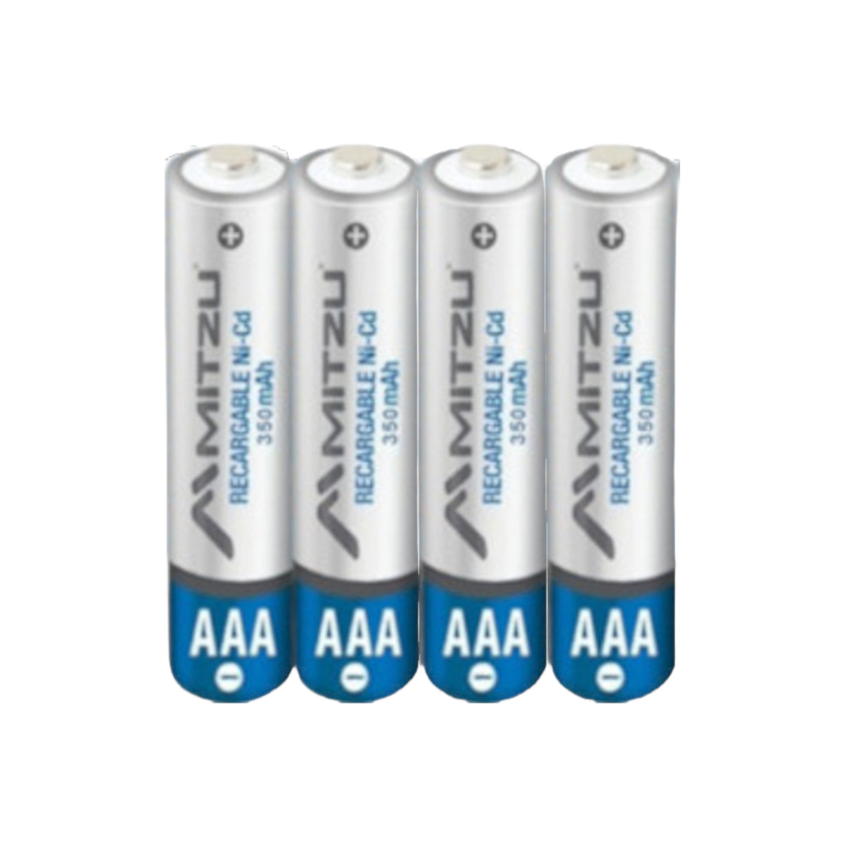 Pilas Baterías AAA Recargables Mitzu 350 Mah Con 4 Piezas NICD