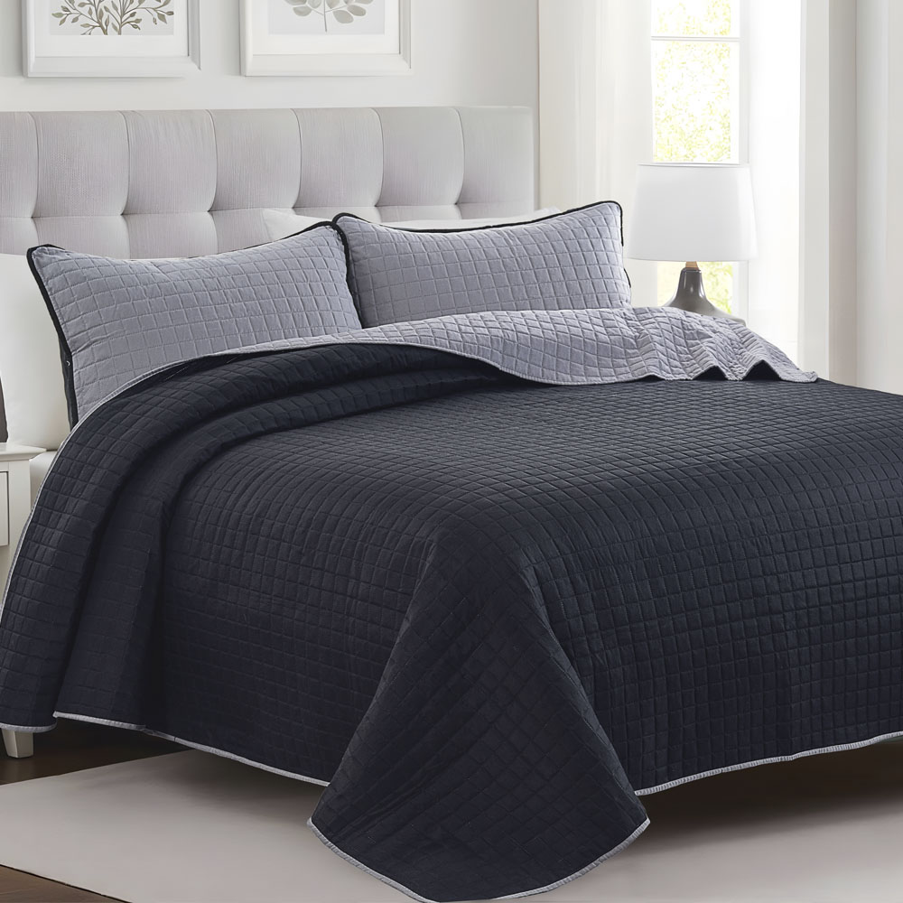 Edredón Ligero Individual Negro con funda Napoli