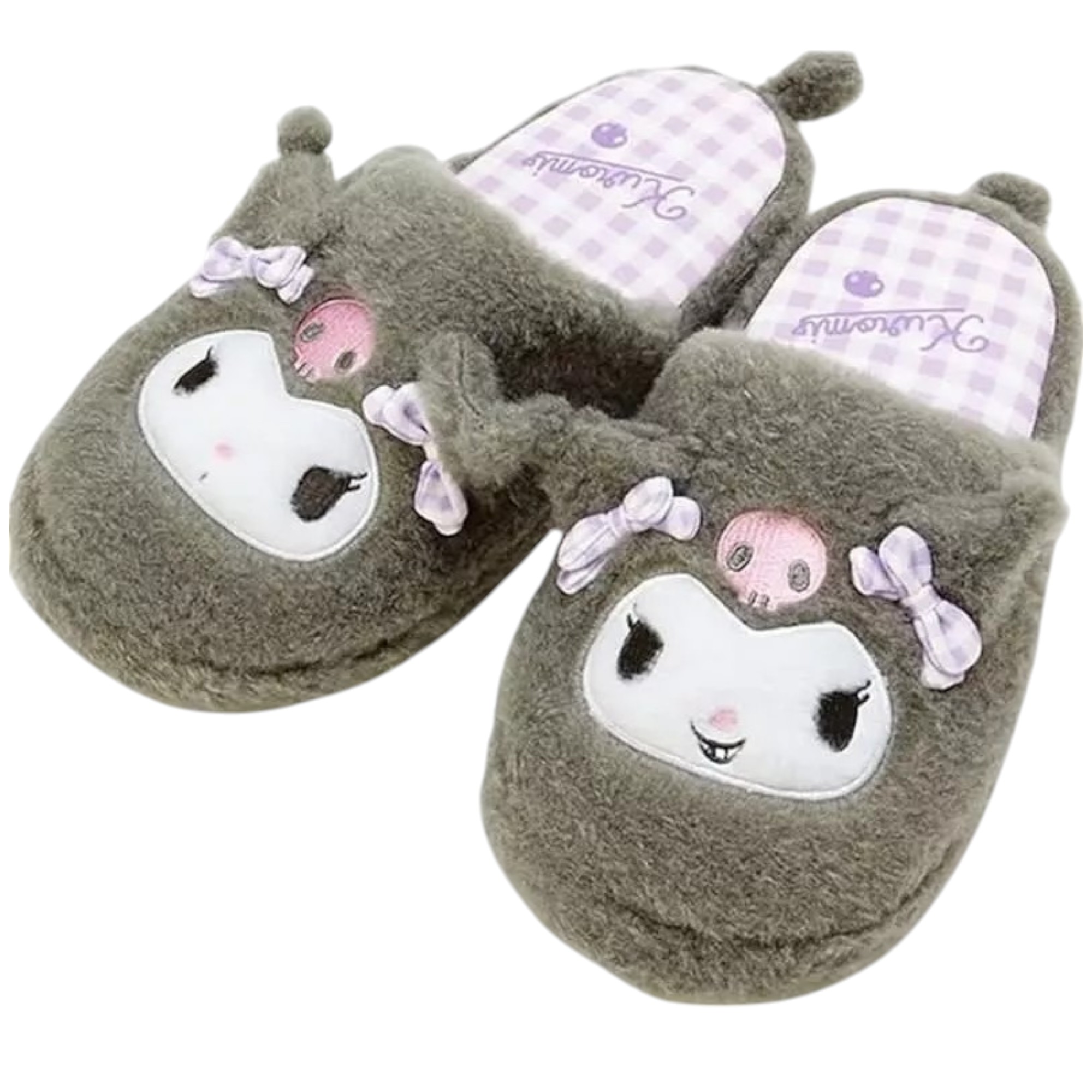 Pantuflas Sanrio Kurmo morada Talla 24-24.5, Suaves Y Calientitas