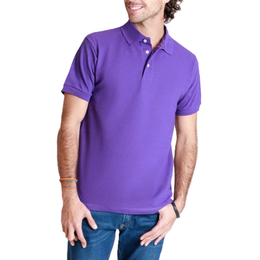 Playera Polo Piqué para Caballero - Color Morado - 100% Algodón