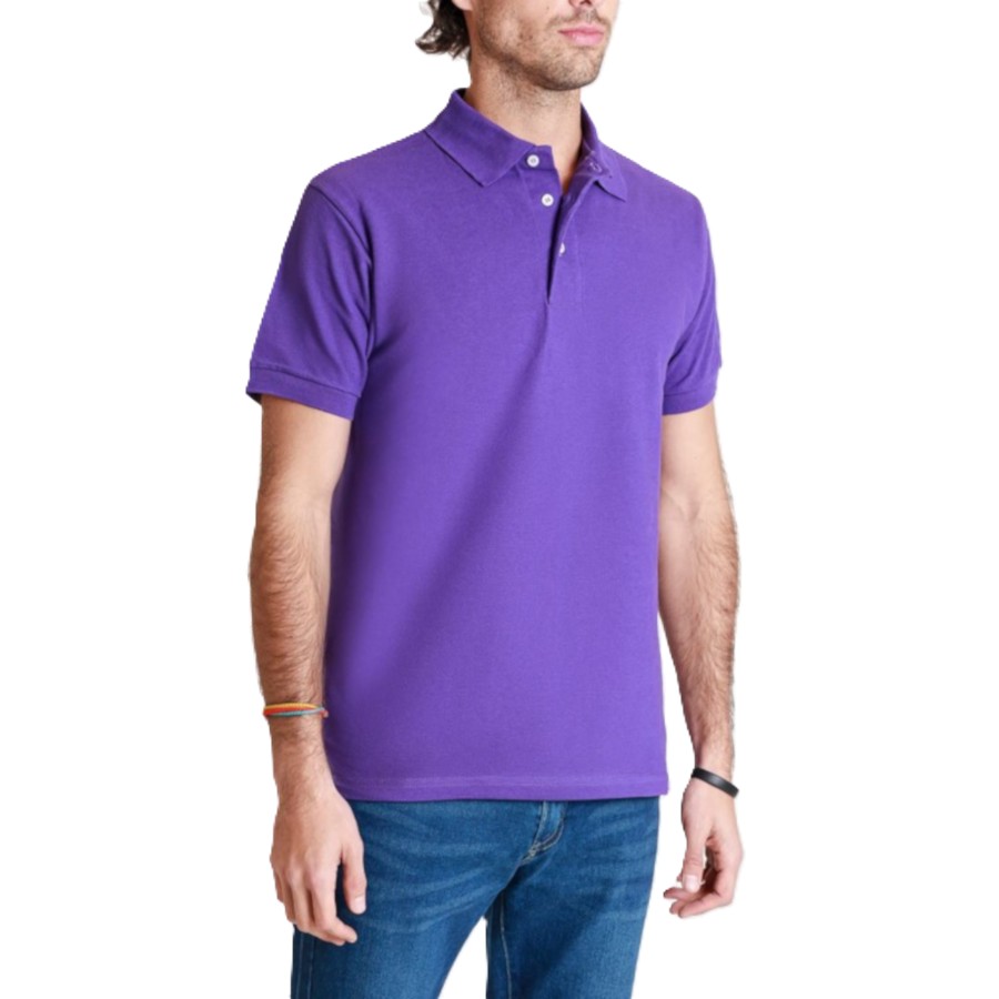 Playera Polo Piqué para Caballero - Color Morado - 100% Algodón