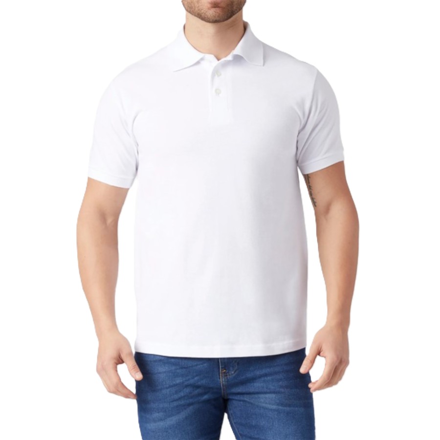 Playera Polo Piqué para Caballero - Color Blanco - 100% Algodón