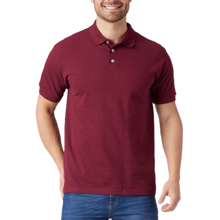 Playera Polo Piqué para Caballero - Color Vino - 100% Algodón