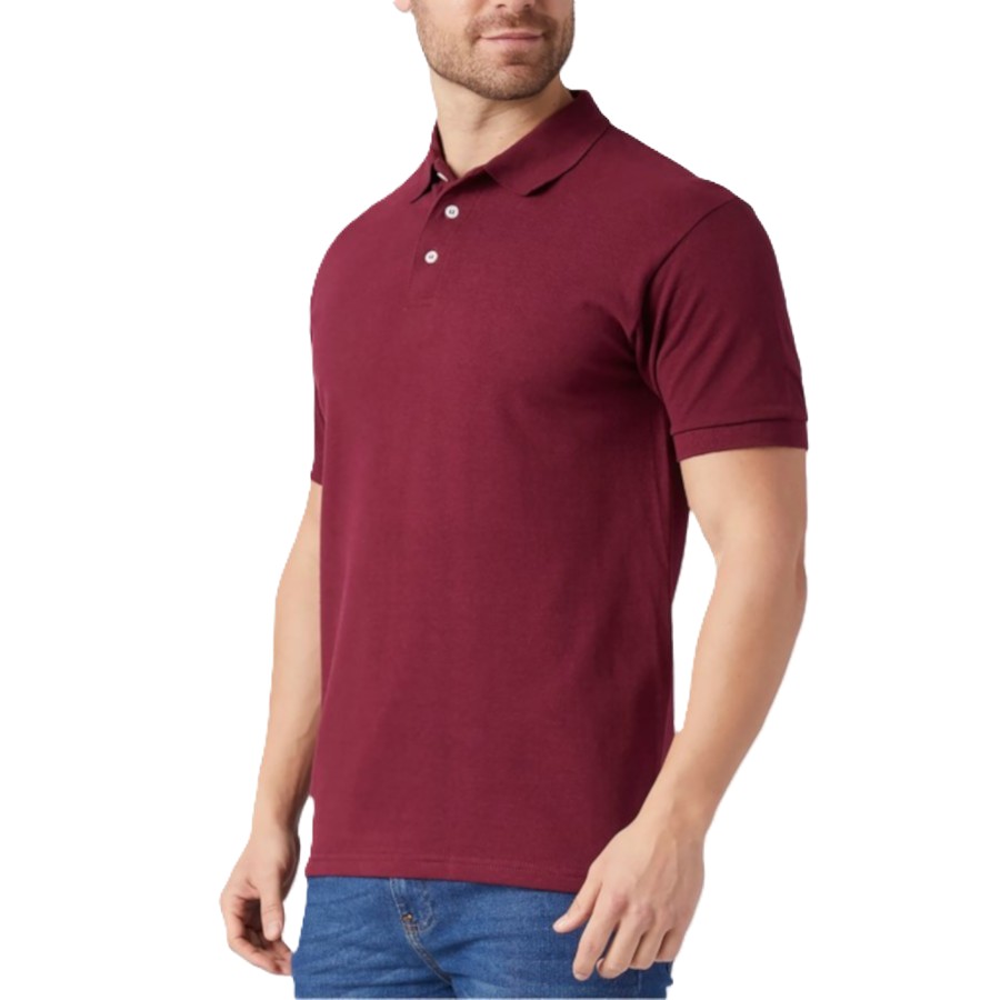 Playera Polo Piqué para Caballero - Color Vino - 100% Algodón