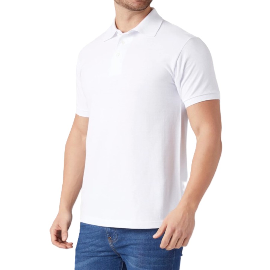 Playera Polo Piqué para Caballero - Color Blanco - 100% Algodón