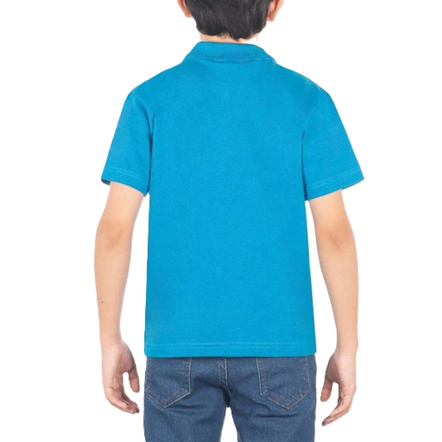 Playera Polo Piqué para Niños- Tallas 4 a la 16 - Color Turquesa - 100% Algodón
