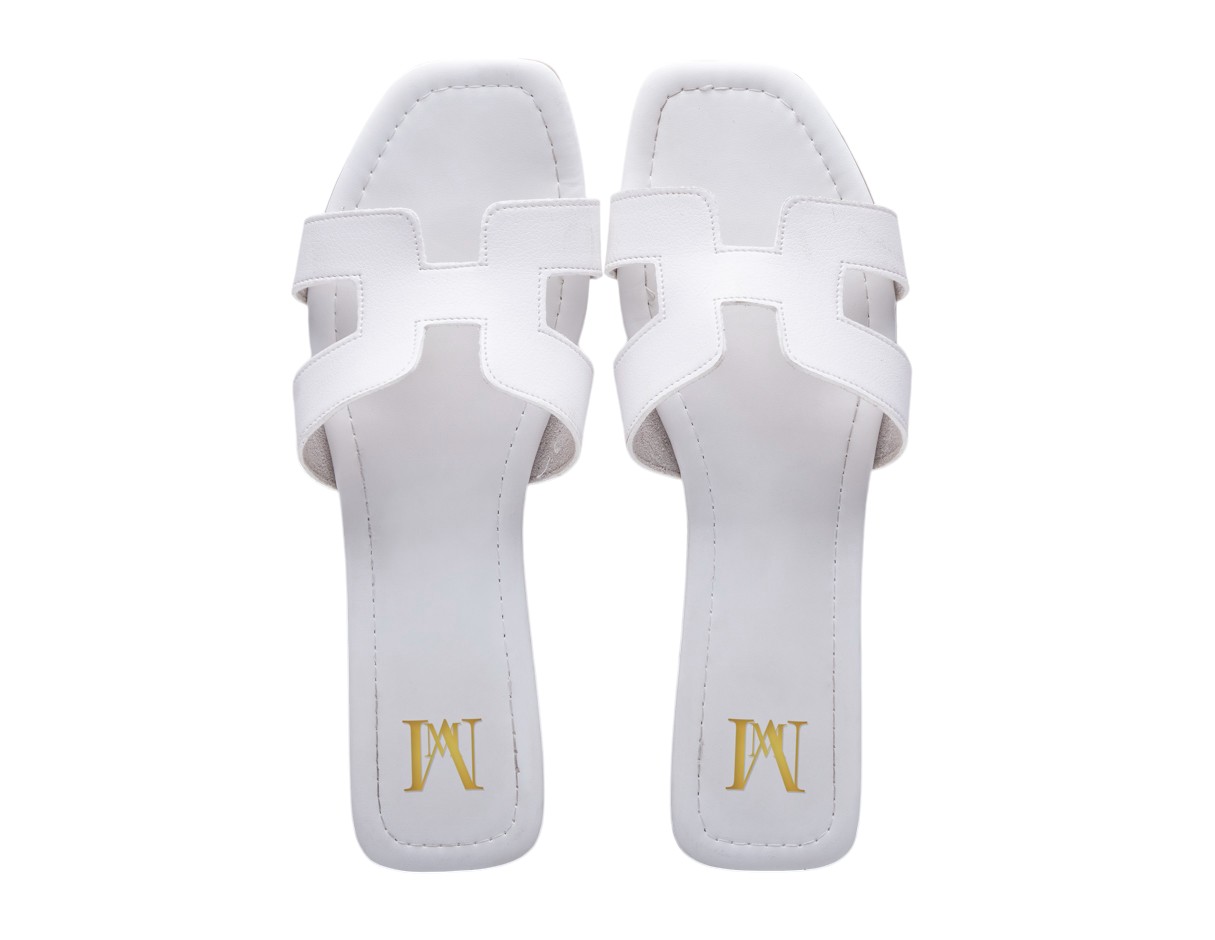 Sandalias Formales Blancas H Calzado Watanabe Tipo Piel para Mujer