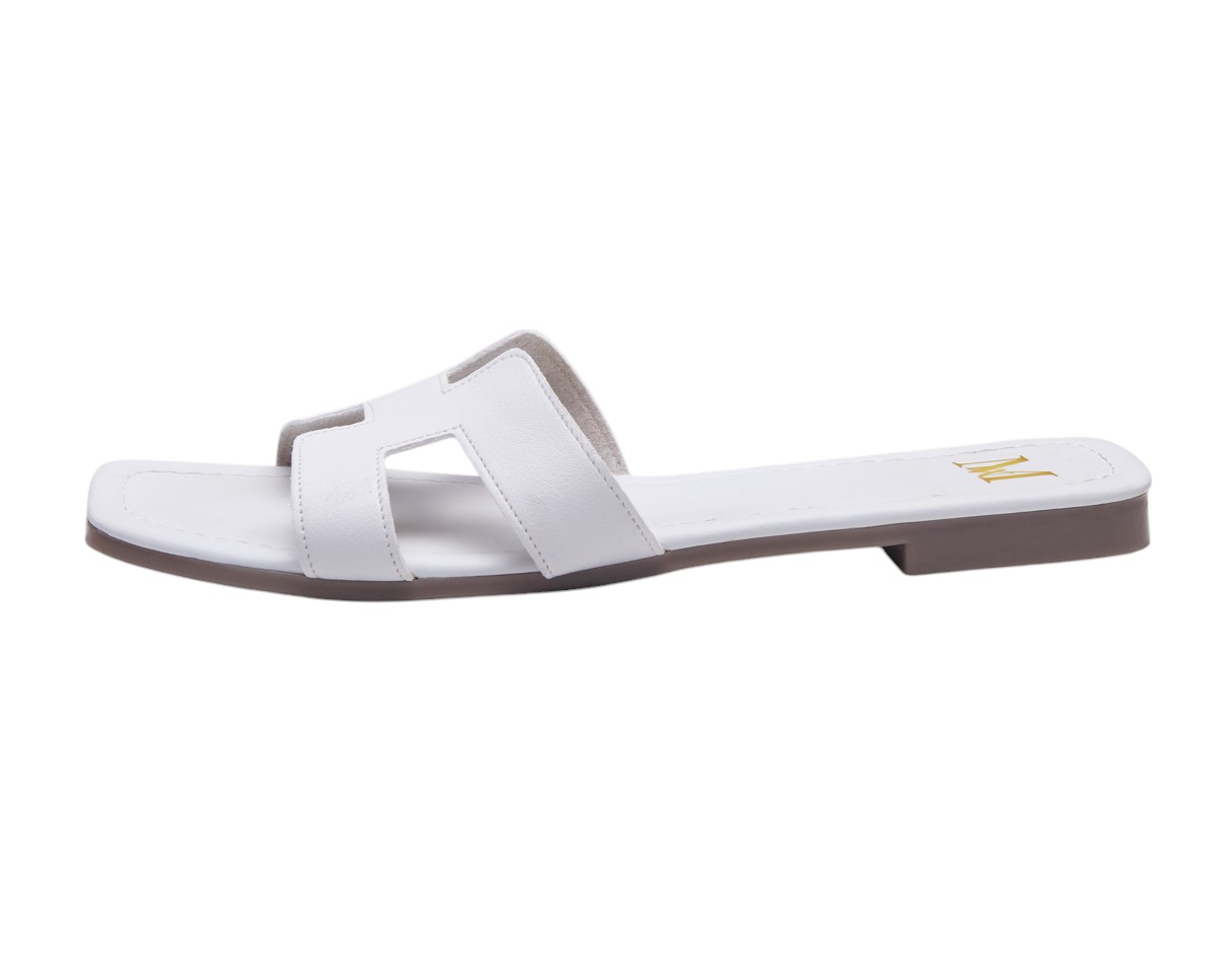 Sandalias Formales Blancas H Calzado Watanabe Tipo Piel para Mujer
