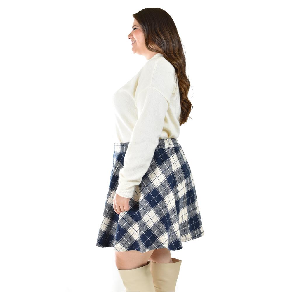 Falda a cuadros Roman Fashion / Tallas Extras, 3721 (Azul marino)