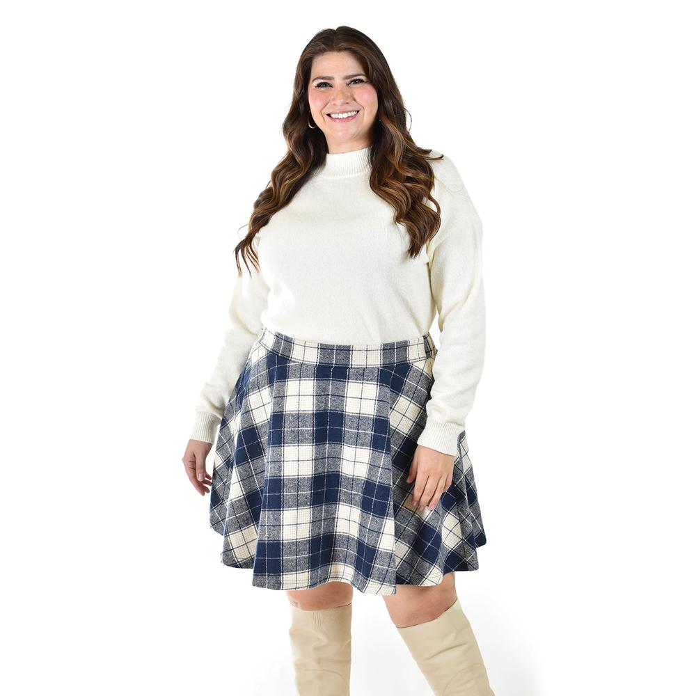 Falda a cuadros Roman Fashion / Tallas Extras, 3721 (Azul marino)