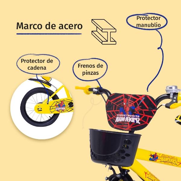 Aeiou Bicicleta Para Niños Qk-12 R20 Con Canasta amarilla