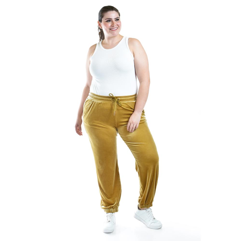 Pantalon jogger de terciopelo Roman Fashion /Tallas Extras, 7127 (Mostaza)