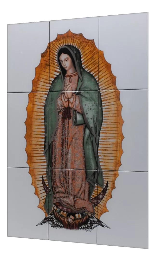 Virgen de Guadalupe Cuadro Imagen Mural 60x90 cm en Azulejo Cerámica
