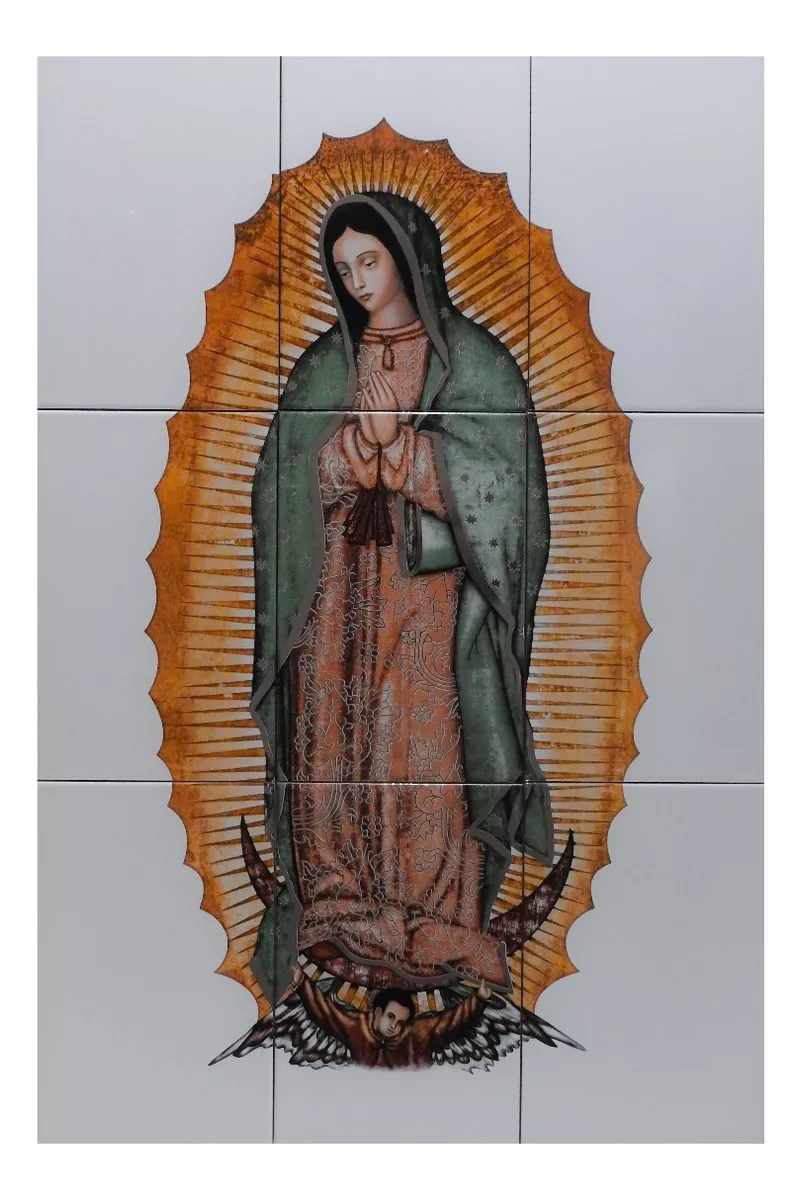 Virgen de Guadalupe Cuadro Imagen Mural 60x90 cm en Azulejo Cerámica