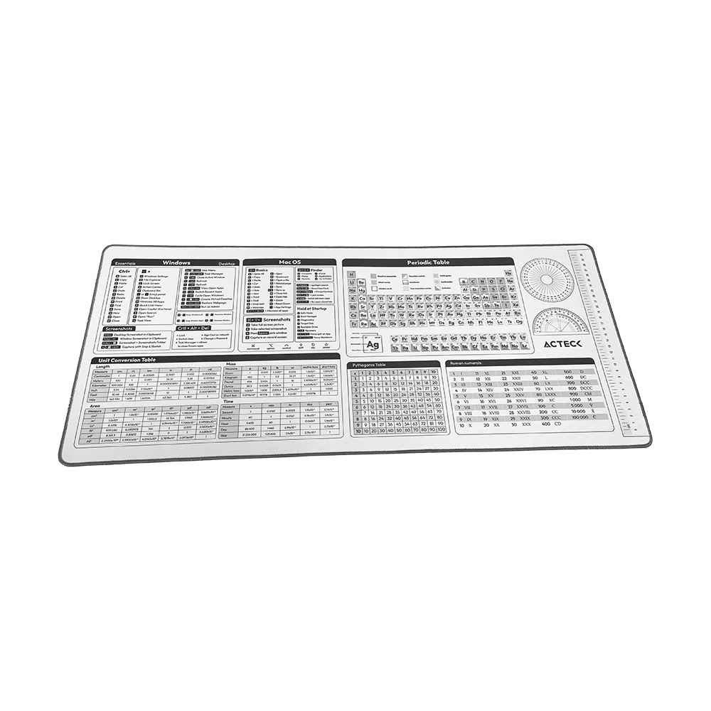 MOUSEPAD ACTECK VIBE FLOW TOOLS MT494H TELA + GOMA 80X35CM DISEÑO HERRAMIENTAS ADVANCED BLANCO AC-941082