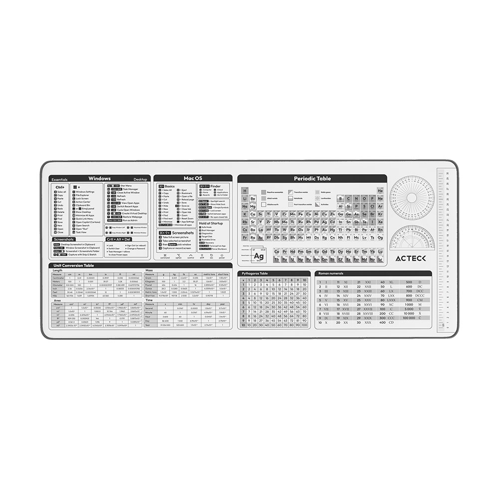 MOUSEPAD ACTECK VIBE FLOW TOOLS MT494H TELA + GOMA 80X35CM DISEÑO HERRAMIENTAS ADVANCED BLANCO AC-941082