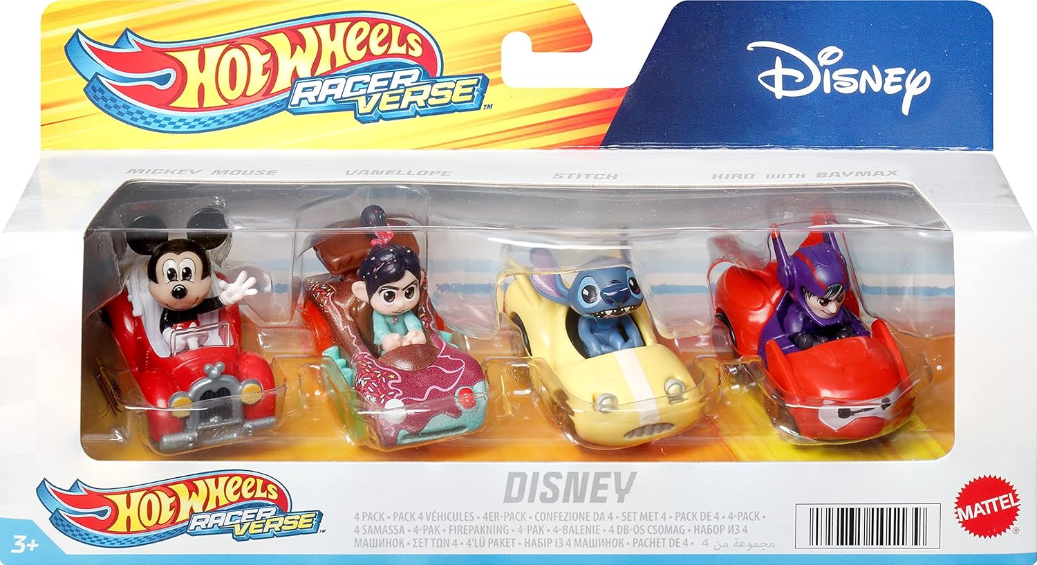 Hot Wheels Racerverse Vehículo Juguete Paquete 4 Personajes Hero