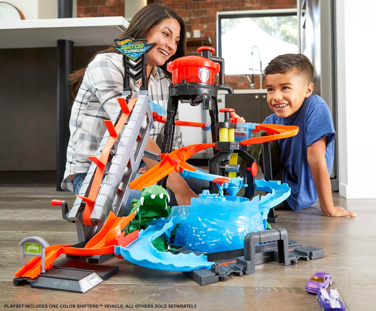 Pista Mattel Hot Wheels Autolavado Ataque Del Lagarto