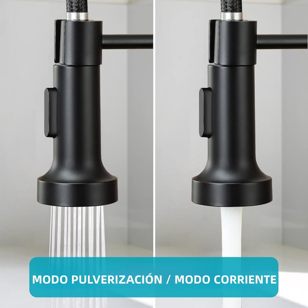 Grifo de cocina con resorte de acero inoxidable  muelle giratorio 360° premium fregadero de cocina de agua fría y caliente